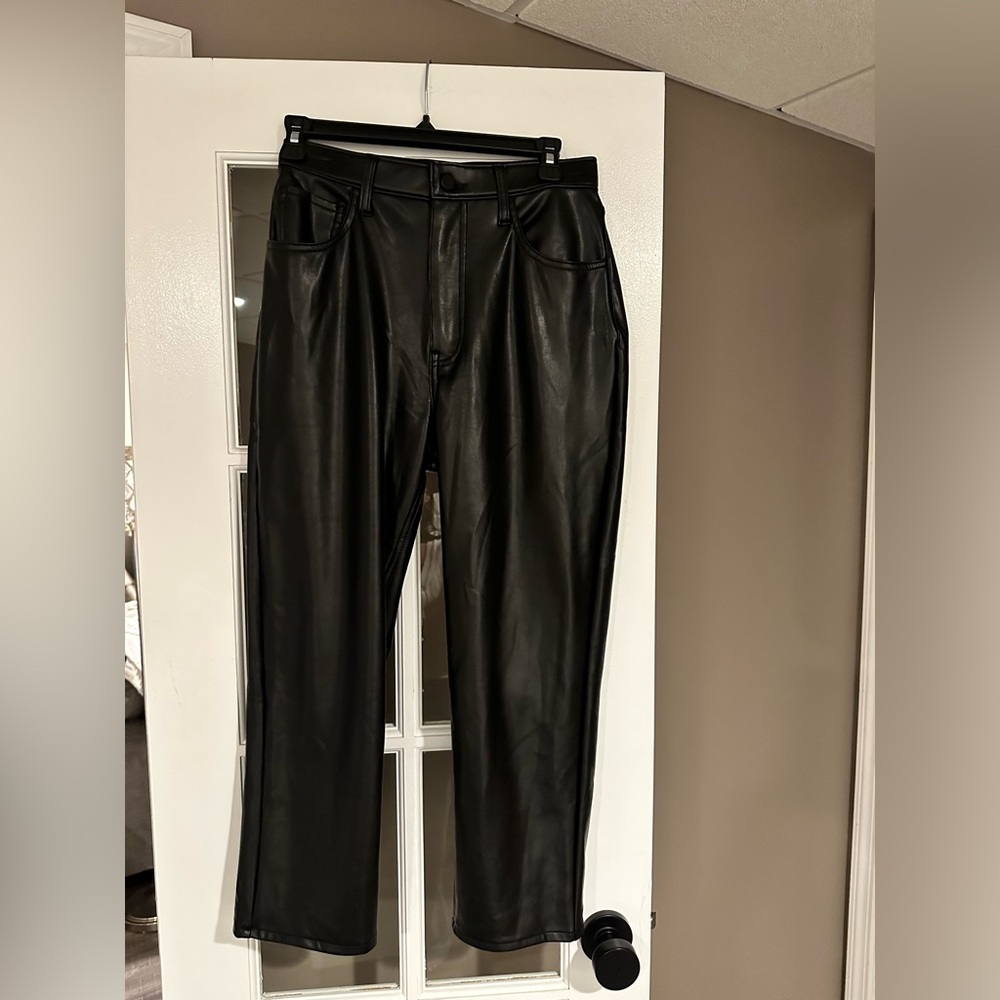 Black Leather Pants- Abercrombie cropped, size 28. New with tags!